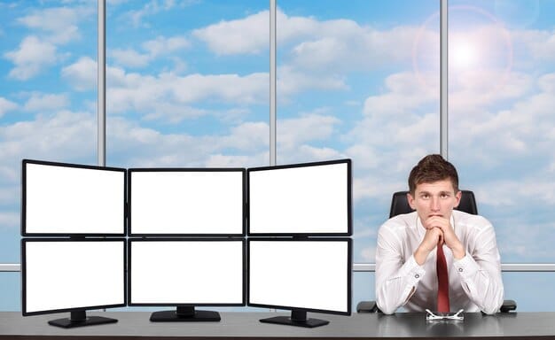 A frustrated movie critic overwhelmed by a screen displaying endless rows of movie recommendations from various streaming services, showcasing the challenge of navigating the vast content library and maintaining critical standards.