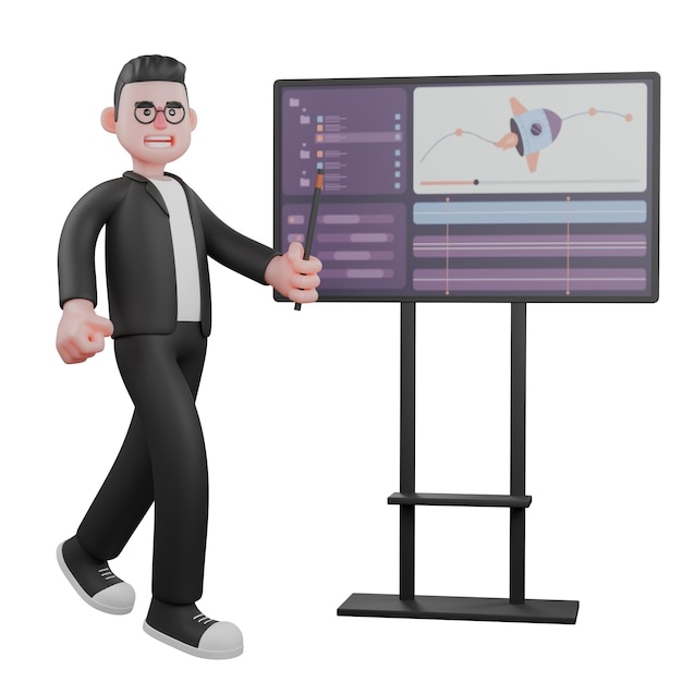 A screenshot of an animator using AI-powered software to refine character movements on a 3D model. The interface should highlight the AI's suggestions and the animator's adjustments, demonstrating the collaborative nature of AI in animation.