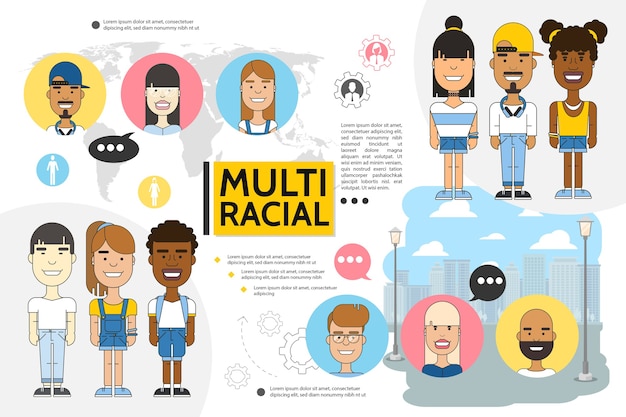 A character design sheet featuring a diverse cast of animated characters with varying ethnicities, genders, and body types. The expressions and poses should convey a sense of individuality and relatability.