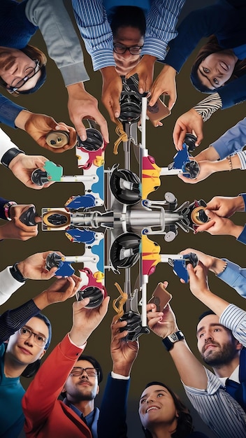 A collage showing various diversity initiatives in the film industry, including mentorship programs, workshops, and behind-the-scenes photos of diverse crews. The image should convey a sense of progress and ongoing commitment.