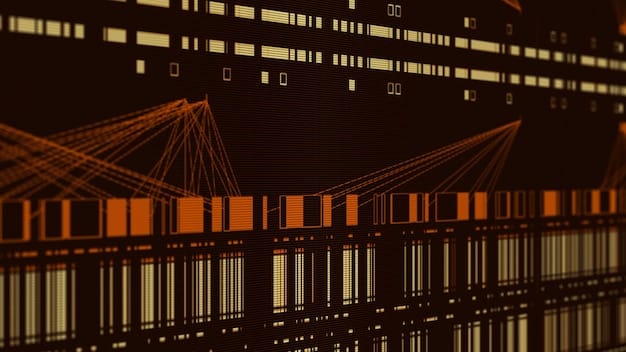 A movie clapperboard with binary code overlaid, representing AI's role in film production and the intersection with new regulatory guidelines.