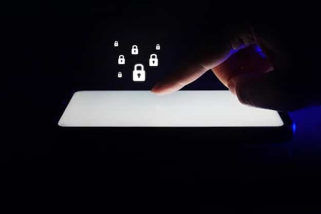 A person looking at a tablet with concern, overlaid with icons representing data privacy, security, and hidden fees, highlighting the issues the new regulations address.