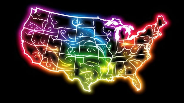 A map of the United States highlighting states with significant film production activity. Each state is color-coded based on the level of incentives offered. A key explains the color-coding system.