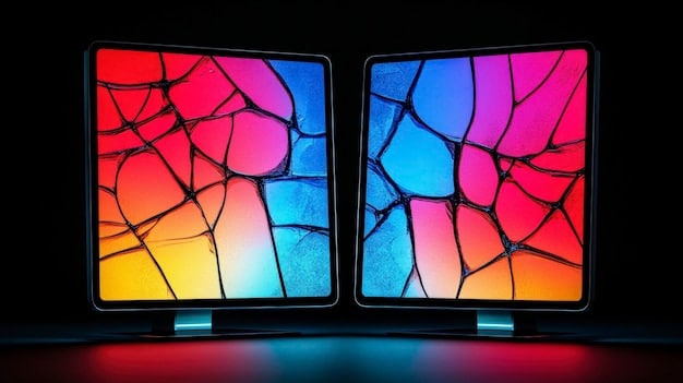 A split-screen comparison showcasing the user interfaces of two different streaming devices (e.g., Apple TV 4K and Roku Ultra) side-by-side on two 4K televisions. The focus is on highlighting the differences in design, navigation, and app selection.